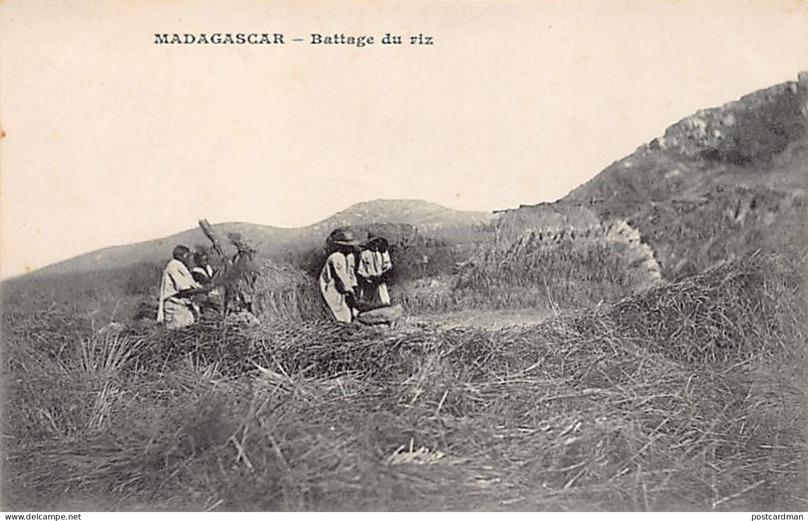 Madagascar - Battage Du Riz - Ed. Messageries Maritimes  - Madagascar