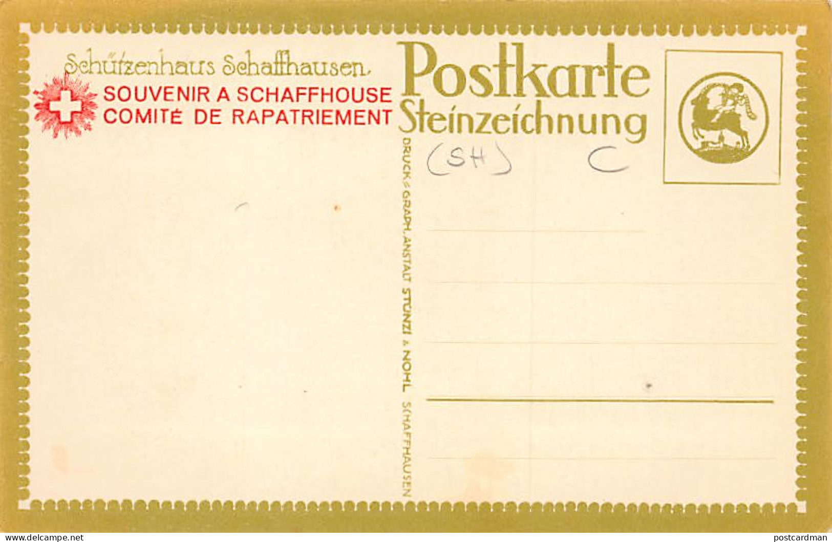 SCHAFFHAUSEN - Schutzenhaus - Souvenir A Schaffhouse Comité De Rapatriement - Verlag Stünzi & Nohl  - Schaffhouse