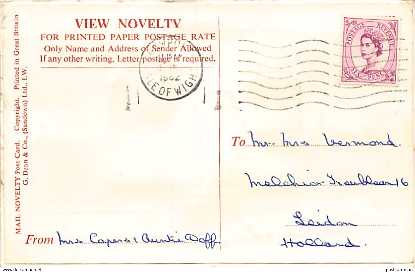 England - ISLE OF WHIGHT Souvenir Sachet Postcard - Autres & Non Classés