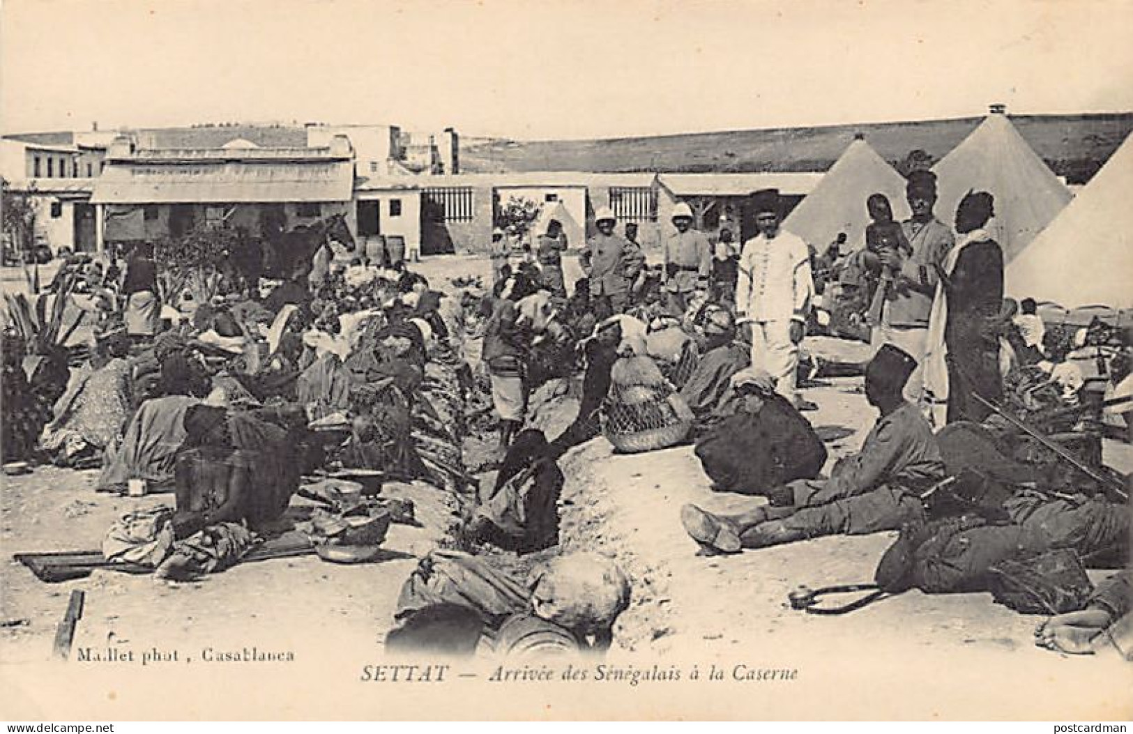 Maroc - SETTAT - Arrivée Des Tirailleurs Sénégalais à La Caserne - Ed. Maillet  - Autres & Non Classés