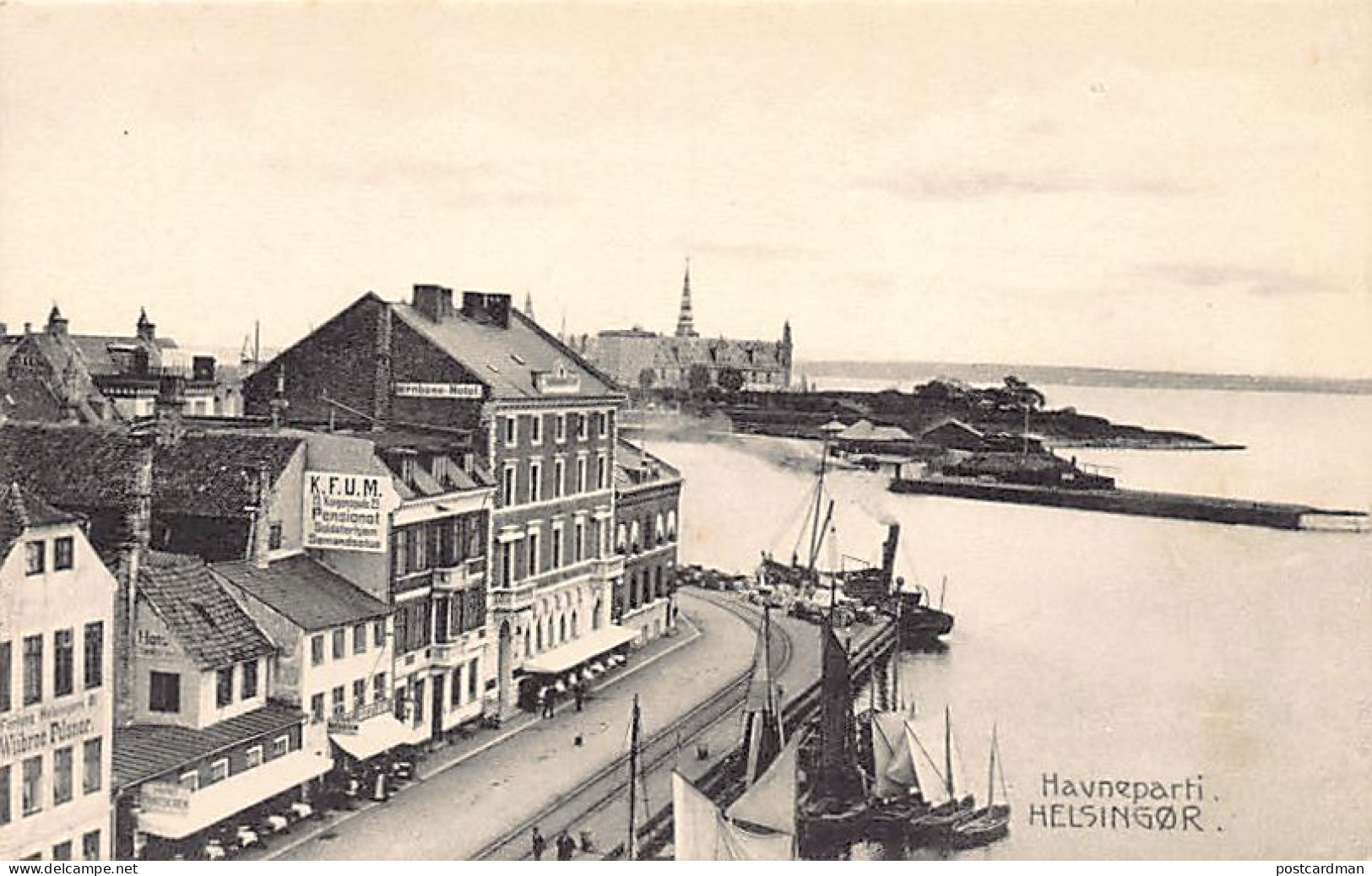 Denmark - HELSINGOR - Havnparti - Jaernbane-Hotel - Publ. Knud Nielsen  - Danemark