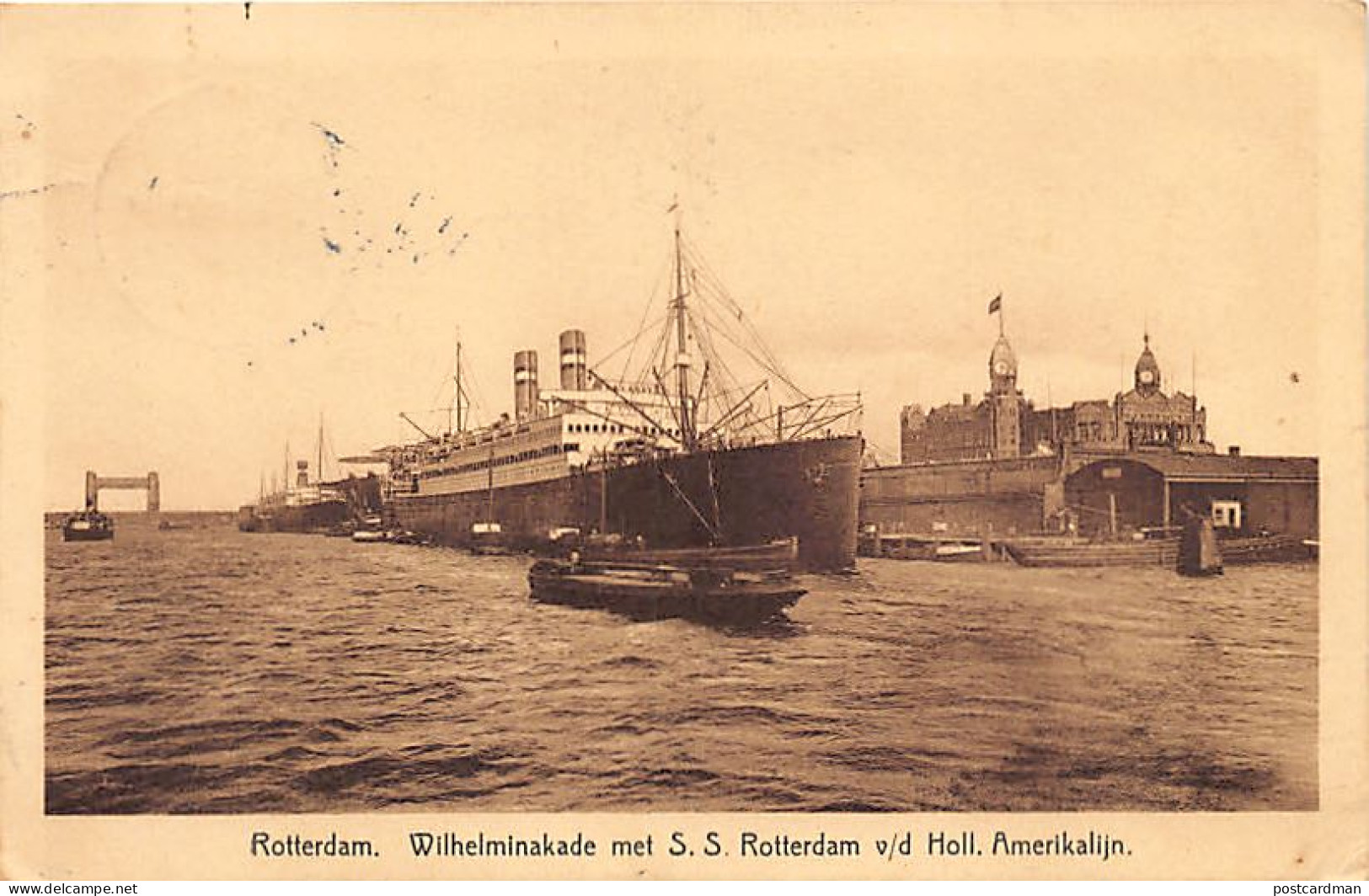 ROTTERDAM - Wilhelminakade Met S.S. Rotterdam V/d Holl. Amerikalijn - Uitg. De Bijenkorf  - Rotterdam