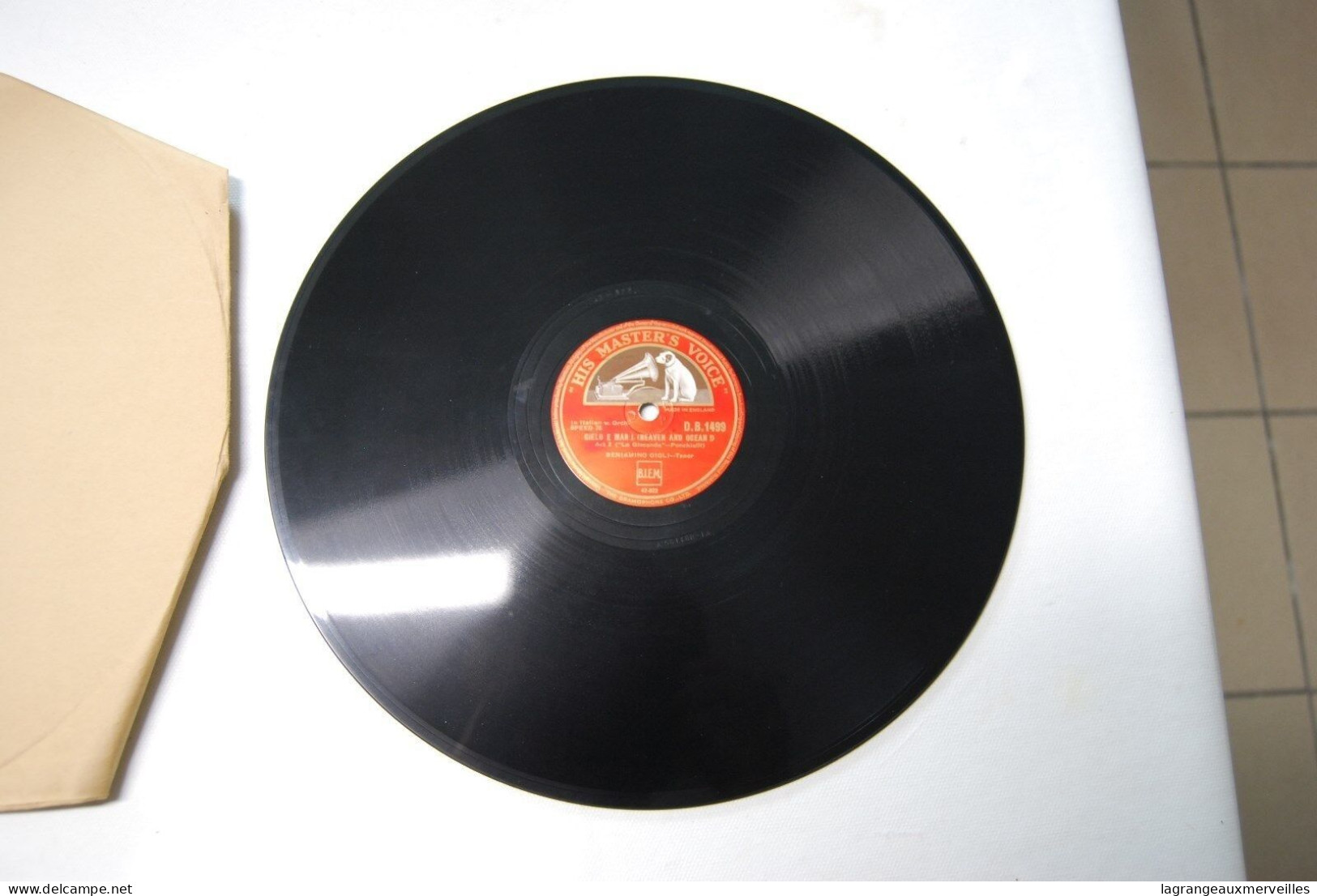 Di2 - Disque - His Masters Voice - Benaminio Gigli - 78 Rpm - Gramophone Records