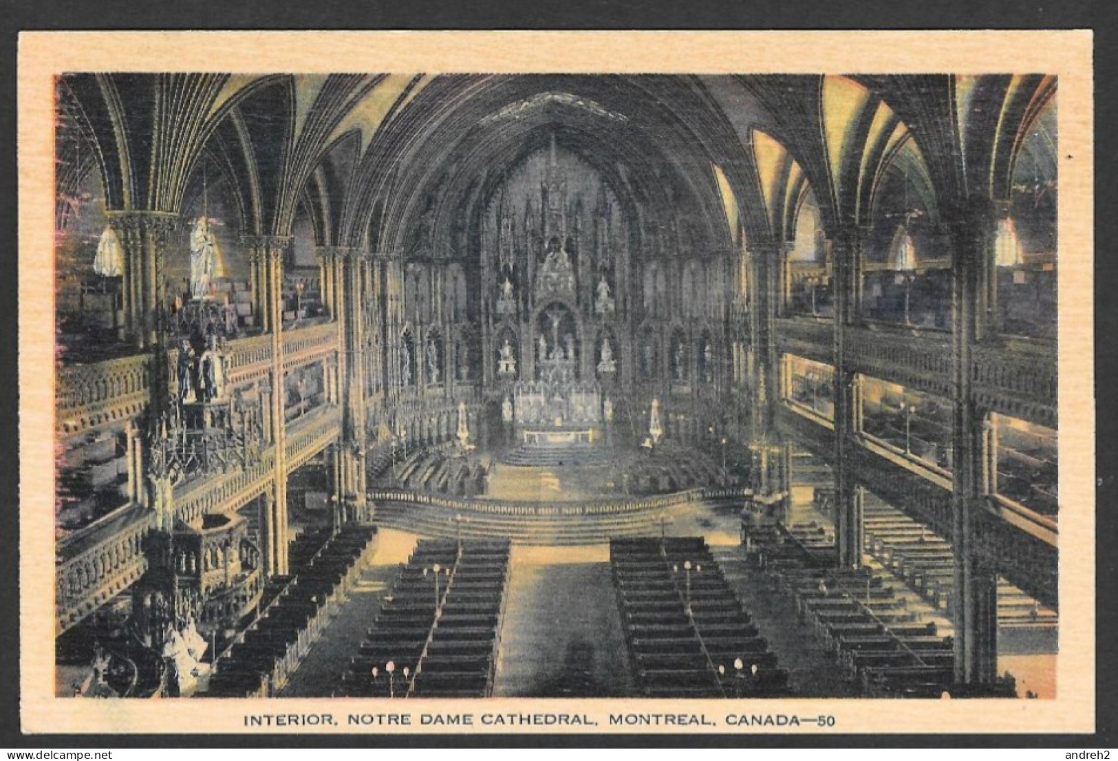 Montreal  Quebec - C.P.A. No: 50 - Interior, Notre Dame Cathedral, Montreal - By Peco - Photogelatine Engraving - Montreal