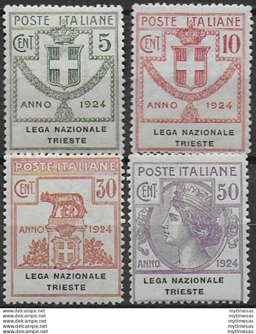 1924 Italia Parastatali Lega Trieste 4v. MNH Sassone N. 42/45 - Altri & Non Classificati