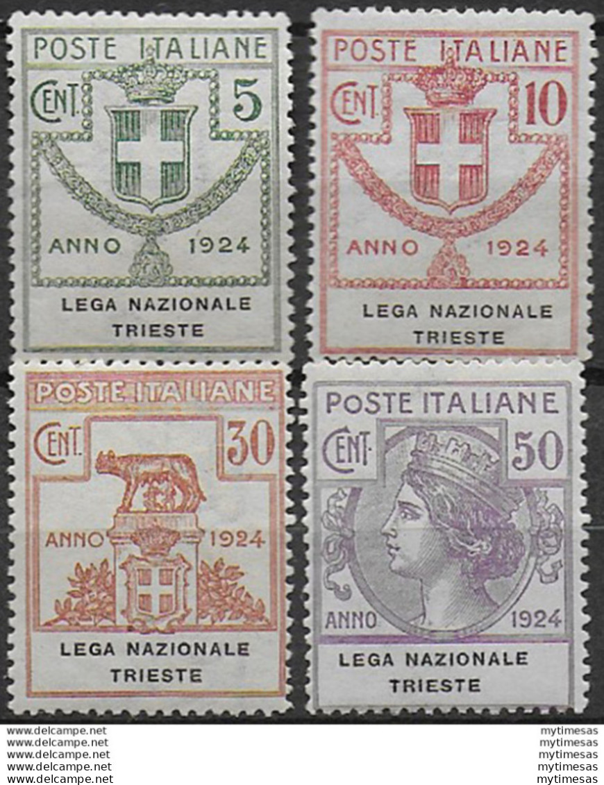 1924 Italia Parastatali Lega Trieste 4v. MNH Sassone N. 42/45 - Autres & Non Classés