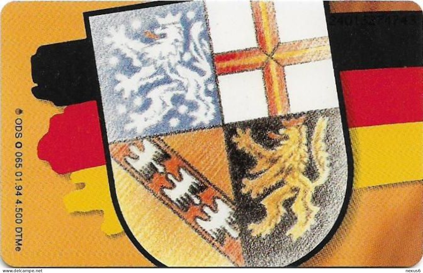 Germany - Wappen Der BRD - Saarland (Ludwigskirche) - O 0065 - 01.1994, 6DM, 4.500ex, Mint - O-Series : Séries Client