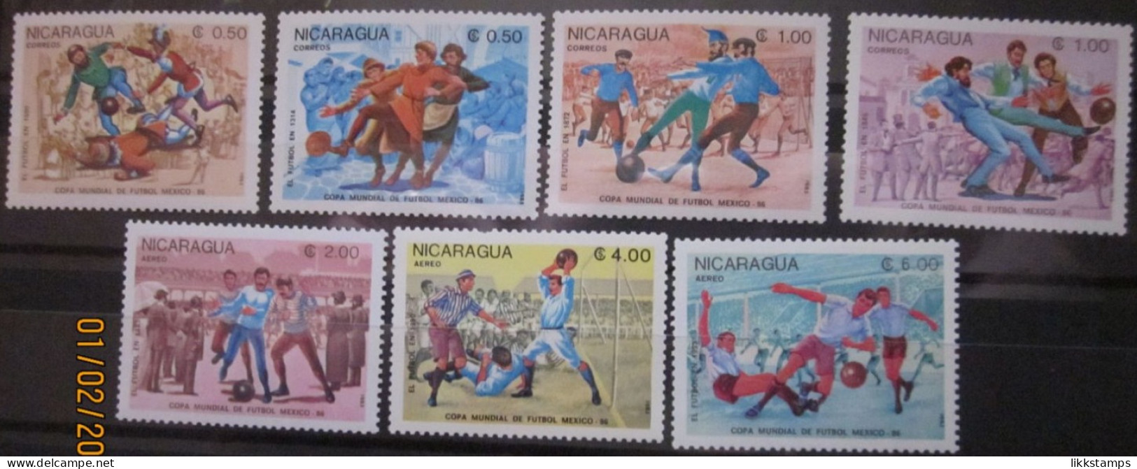 NICARAGUA ~ 1985 ~ S.G. NUMBERS 2640 - 2646. ~ FOOTBALL. ~ MNH #03501 - Nicaragua