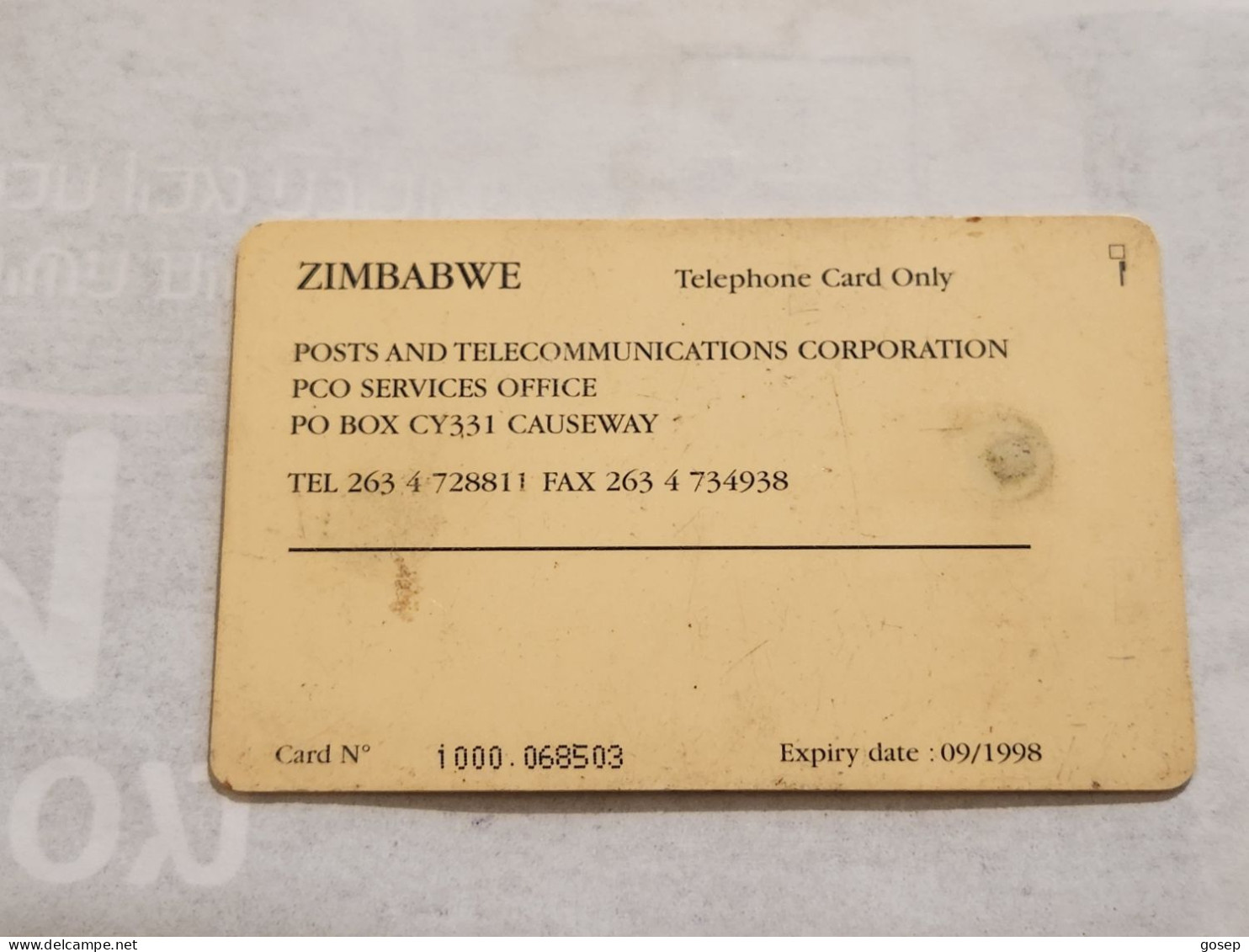 Zimbabwe-(ZIM-03)-6th All Africa Games-(74)-($30)-(1000-068503)-(1/09/1998)-(tirage-10.000)-used Card - Simbabwe