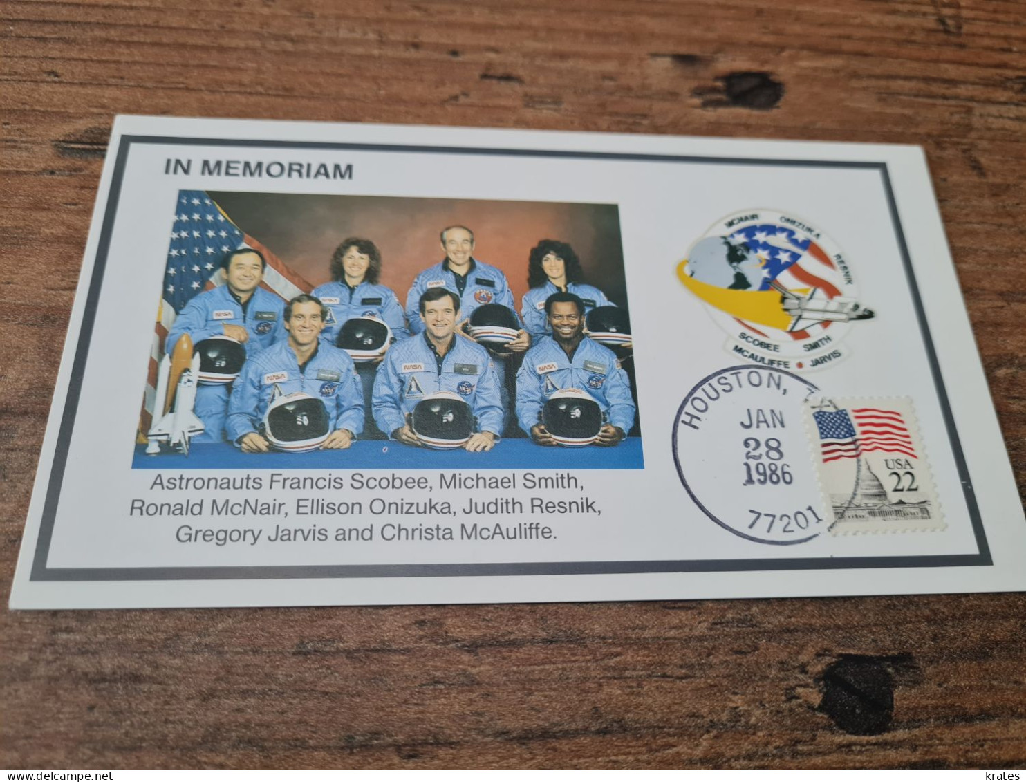 Postcard - Astronauts USA, In Memoriam - Space