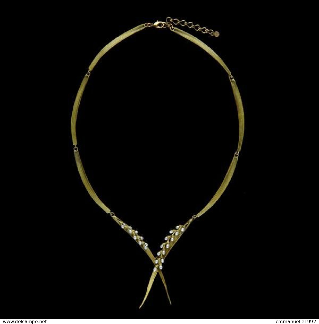 Neuf - Collier Créateur Michael Michaud Riz Bronze Or Perles D'eau Douce - Rice Necklace - Necklaces/Chains