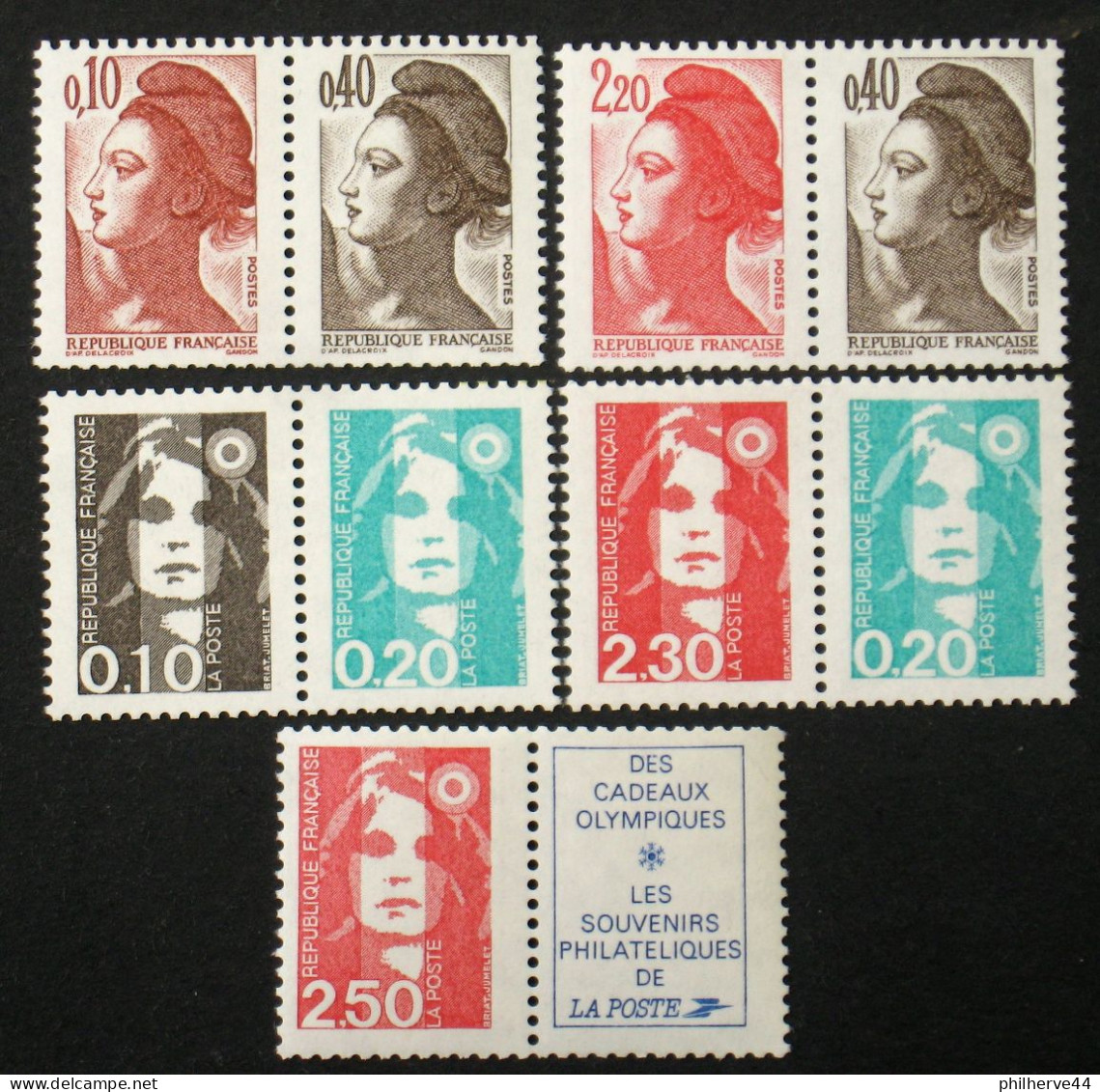 N° 2179a 2376b P2614 P2617 2715a Neuf N** Cote 31€ - 1989-1996 Marianna Del Bicentenario