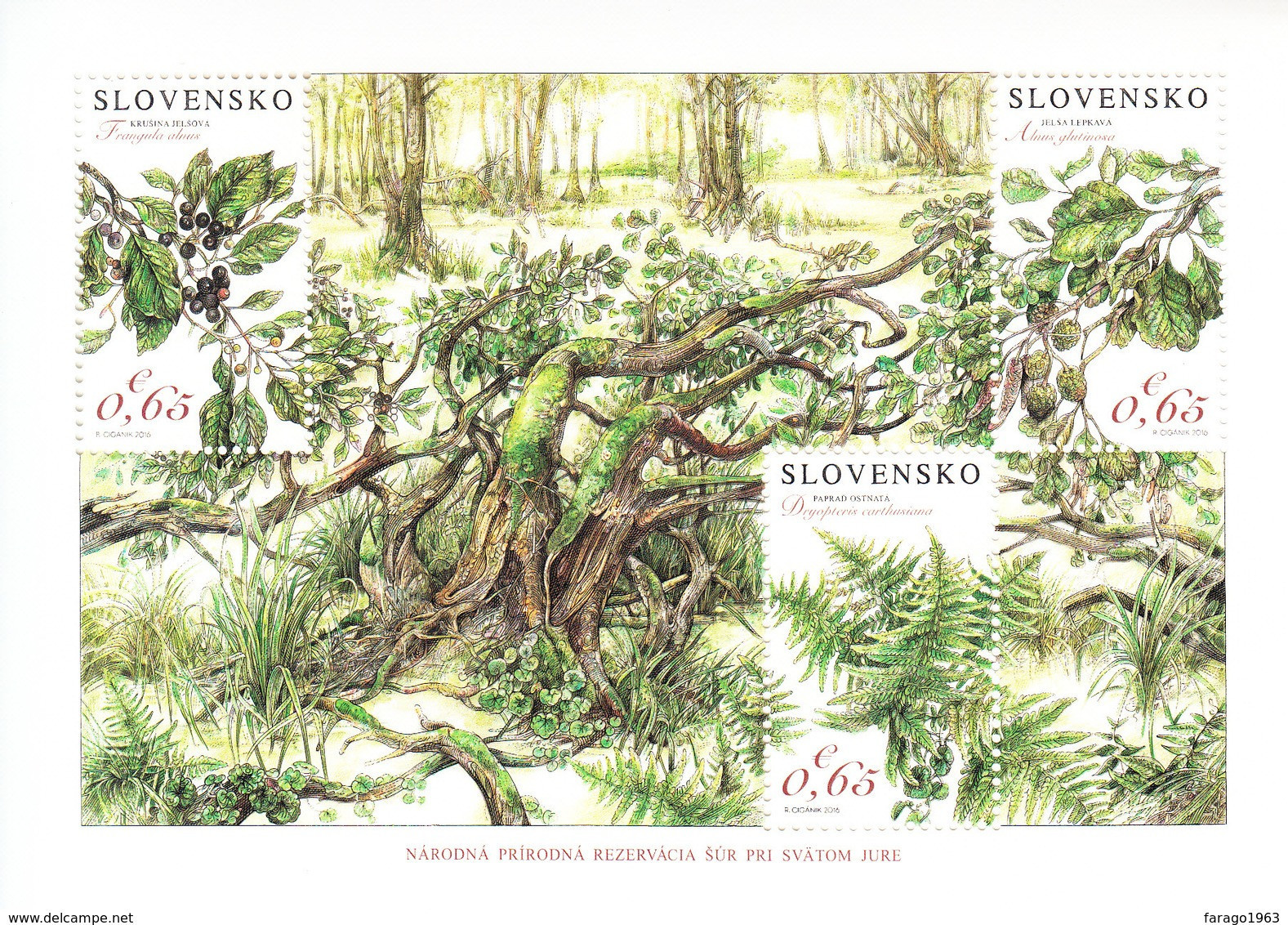2016 Slovakia Trees Arbres  Miniature  Sheet  Of 3 MNH  @ BELOW FACE VALUE - Ungebraucht