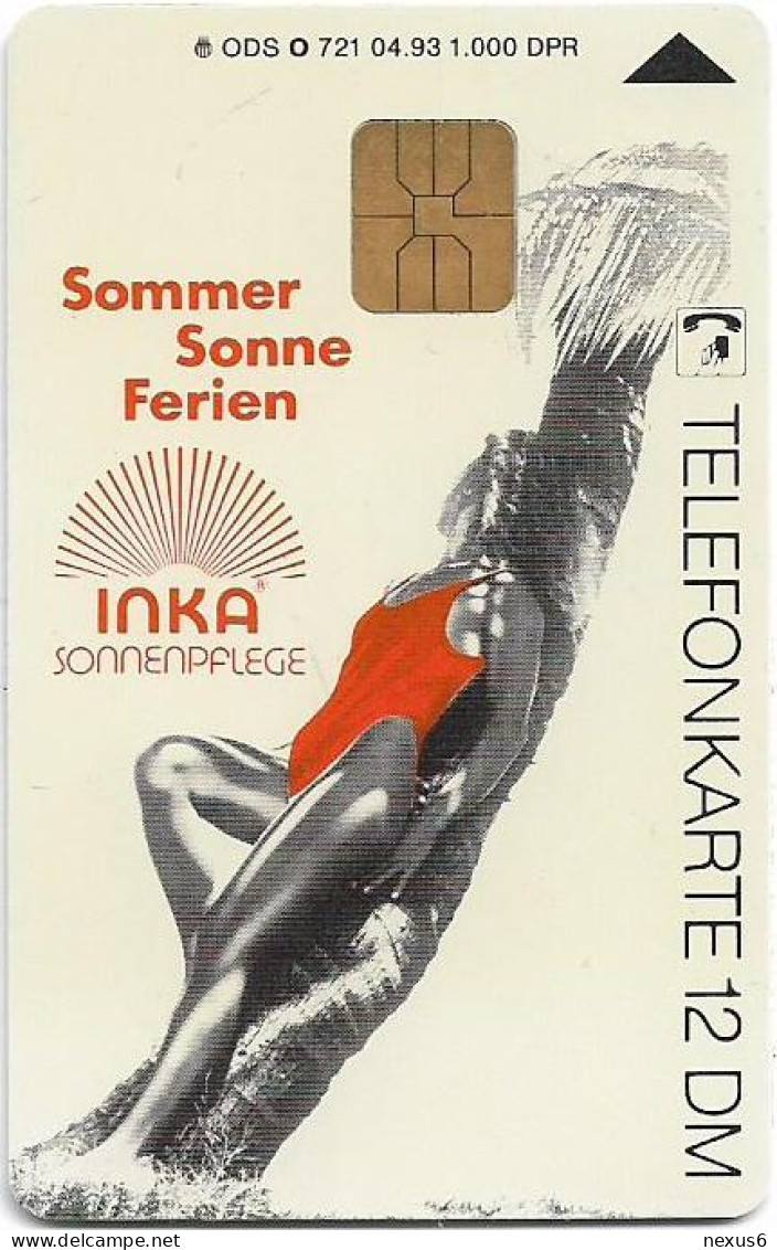 Germany - Inka Sonnenpflege - O 0721 - 04.1993, 12DM, 1.000ex, Used - O-Series : Series Clientes Excluidos Servicio De Colección