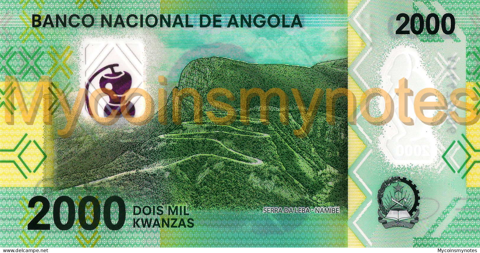 ANGOLA 2000 Kwanzas, Prefix A, 2020, Leba Mountain In Namibe, New Polymer, UNC - Angola