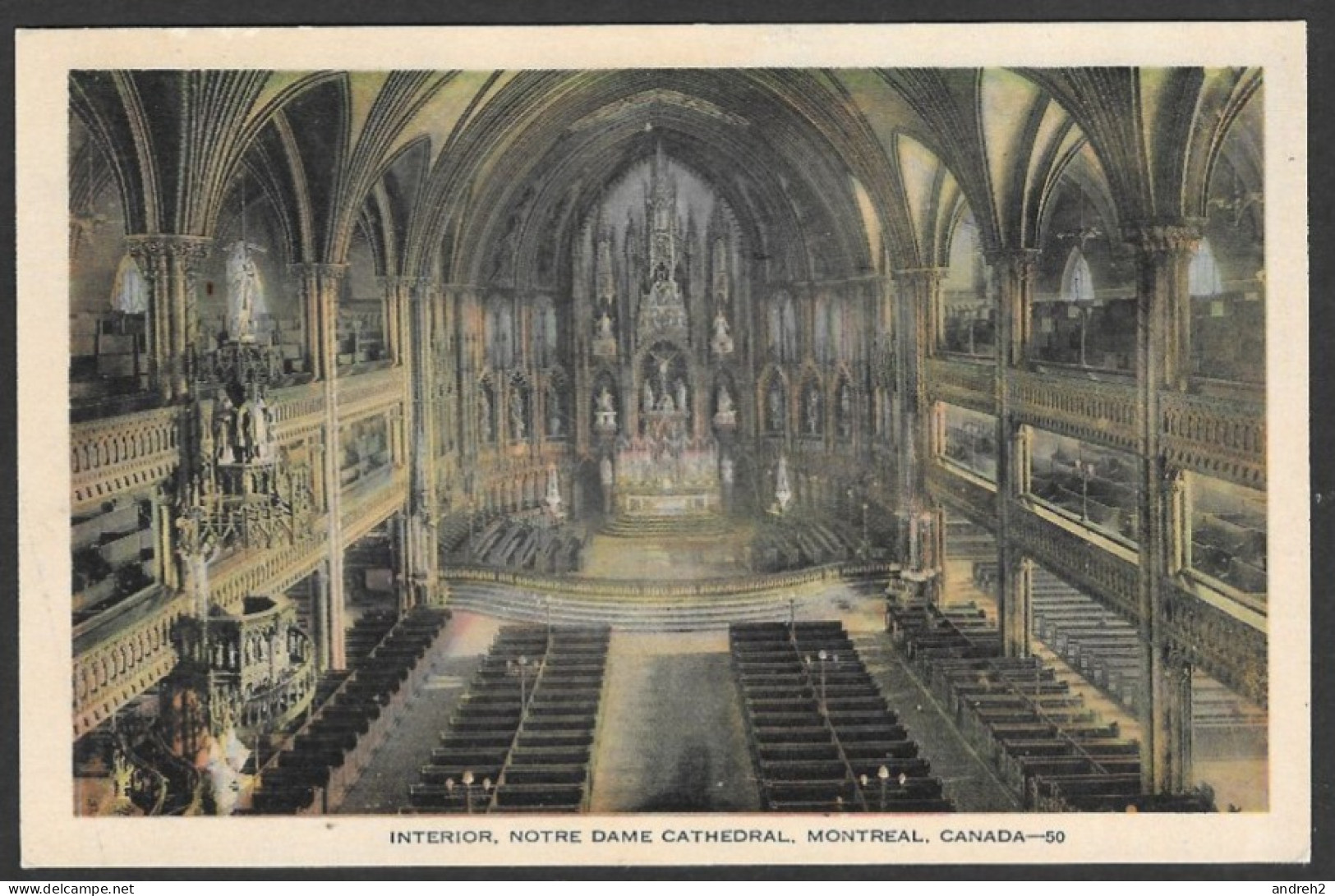 Montreal  Quebec - C.P.A. No: 50 - Interior, Notre Dame Cathedral, Montreal - By Peco - Photogelatine Engraving - Montreal