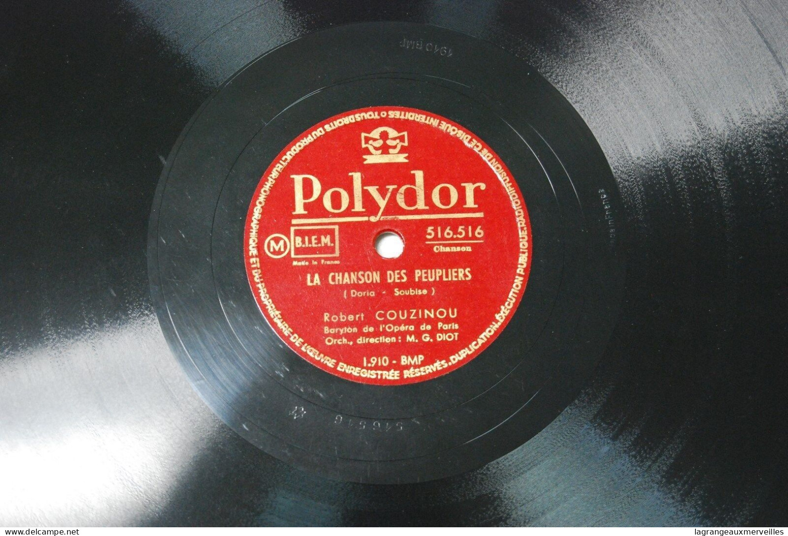 Di2 - Disque Gramophone - COUZINOU - Le Chant Des Peupliers - Polydor - 78 Rpm - Schellackplatten