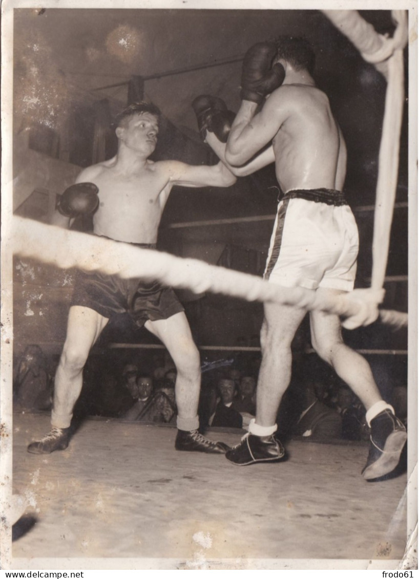 1 Nov 1952 TE KORTRIJK, MASSELUS WINT OP PUNTEN TEGEN DE POOL LOMBARDOT, EERSTE BEROEPSKAMP (foto 18x13cm) - Boksen