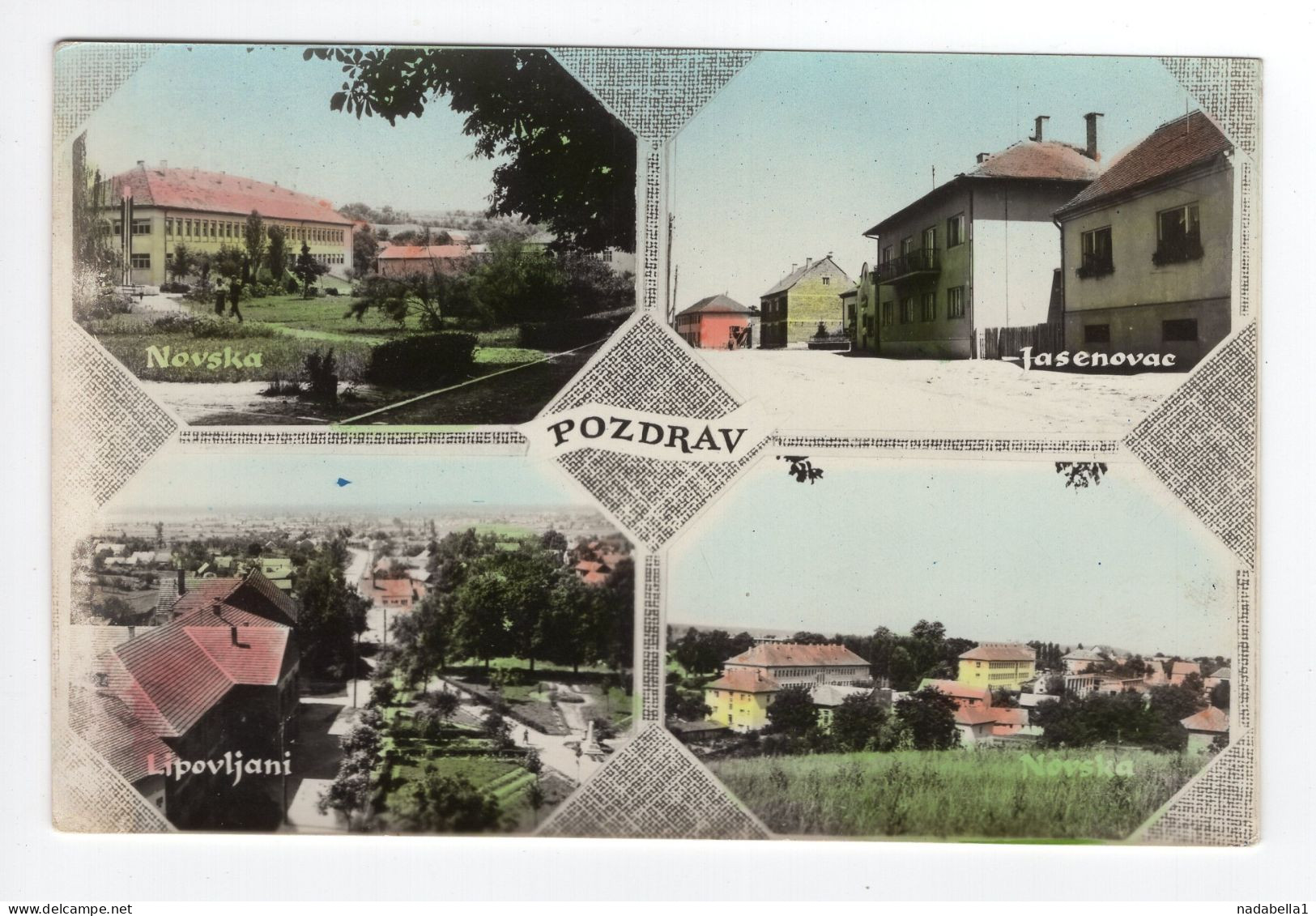 1970? YUGOSLAVIA,CROATIA,NOVSKA POSTMARK,JASENOVAC,LIPOVLJANI MULTI VIEW,POSTCARD,USED - Yugoslavia