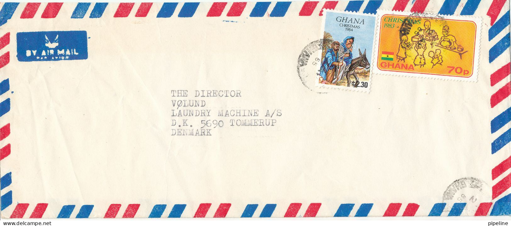 Ghana Air Mail Cover Sent To Denmark 1985 Topic Stamps - Ghana (1957-...)