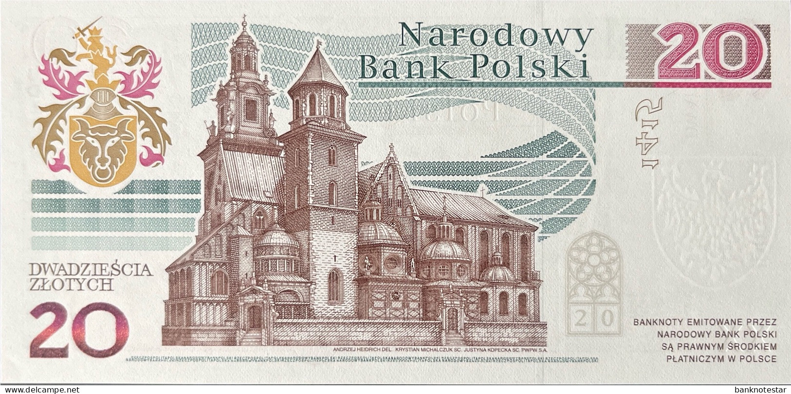 Poland 20 Zloty, P-188 (24.6.2015) - UNC - Jan Dlugosz Banknote - RARE - Poland