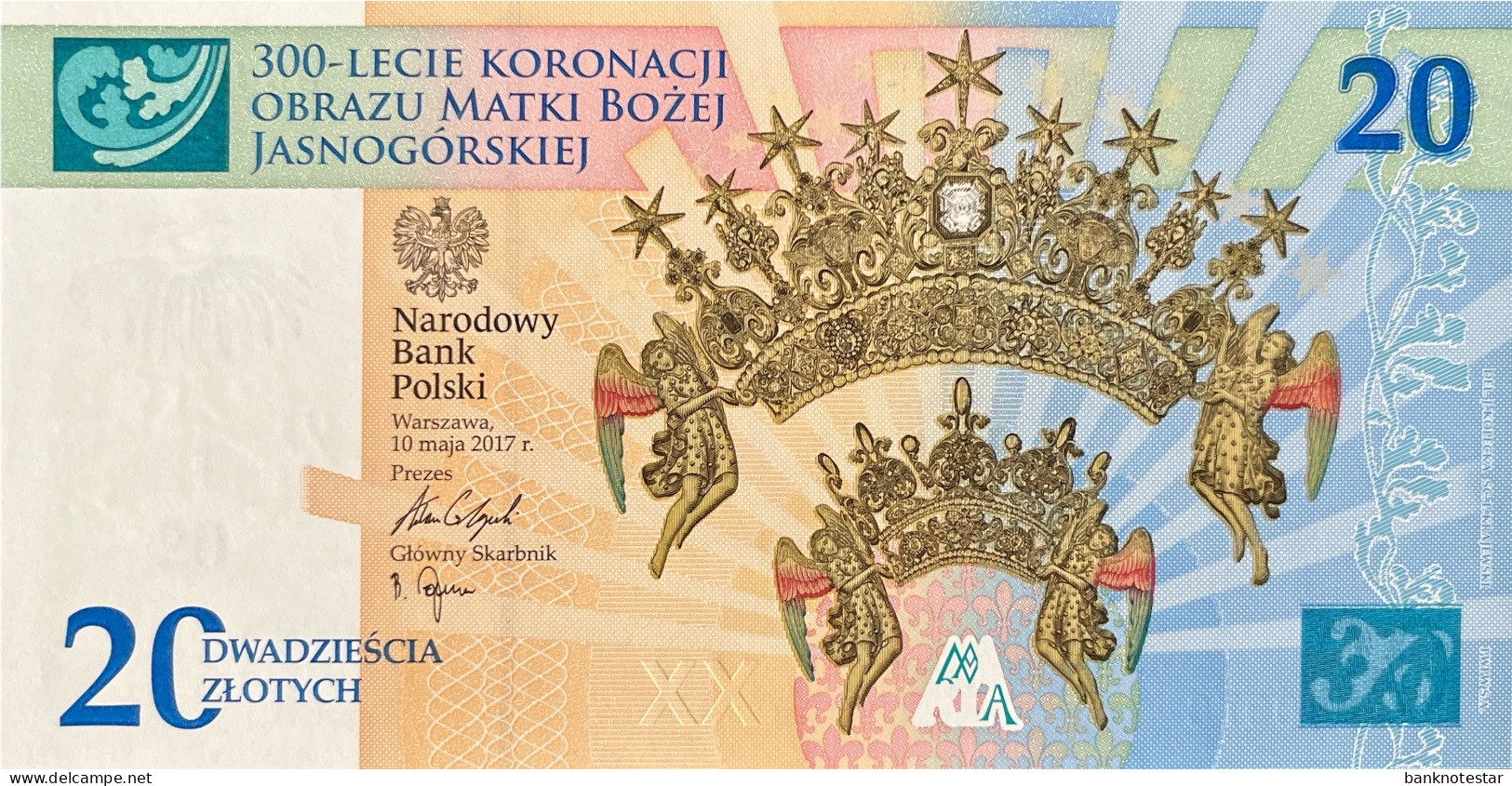 Poland 20 Zloty, P-191 (10.5.2017) - UNC - Lady Czestochowa Banknote - Polen