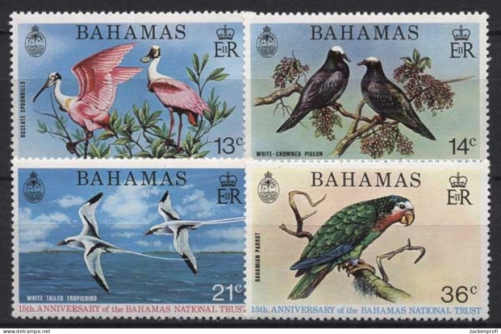 Bahamas 1974 15 Jahre Nationaler Umweltschutz Tiere Vögel 370/73 Postfrisch - Bahamas (1973-...)