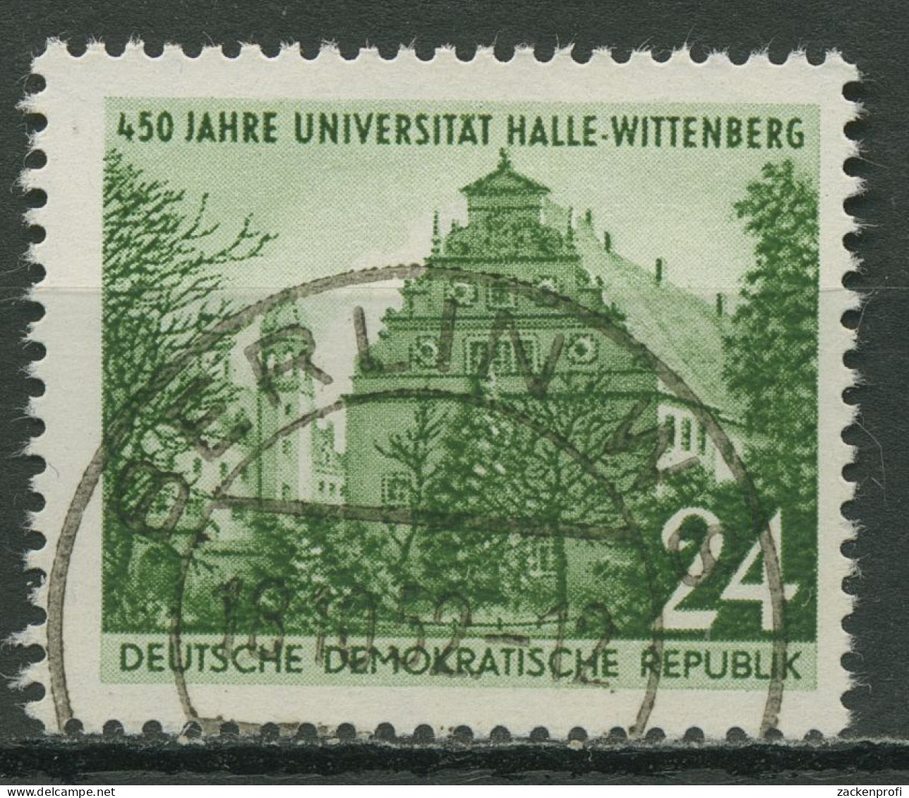 DDR 1952 450 J. UNI Halle-Wittenberg X II Wasserzeichen 318 X II Massenstempel - Oblitérés