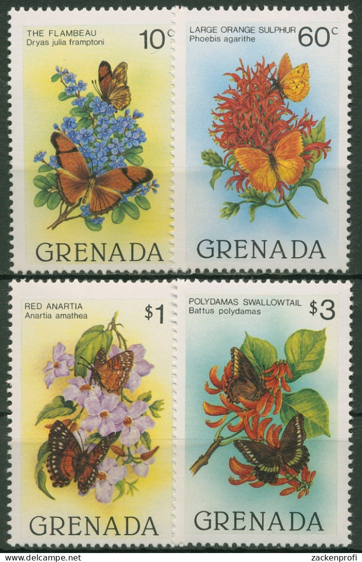 Grenada 1982 Schmetterlinge Und Blumen 1144/47 Postfrisch - Grenade (1974-...)