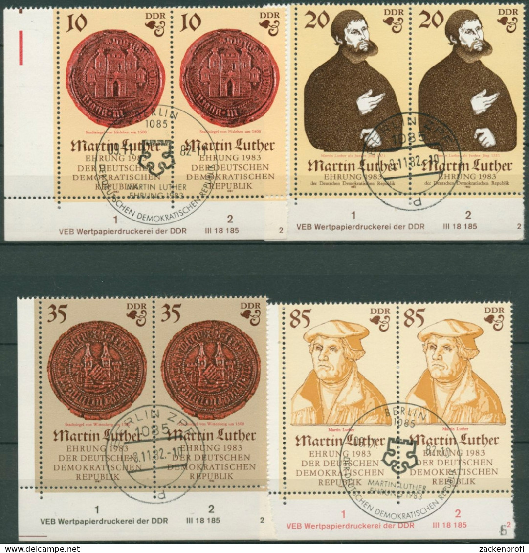 DDR 1982 Luther 2754/57 Mit Druckvermerk II Gestempelt (R2854) - Oblitérés