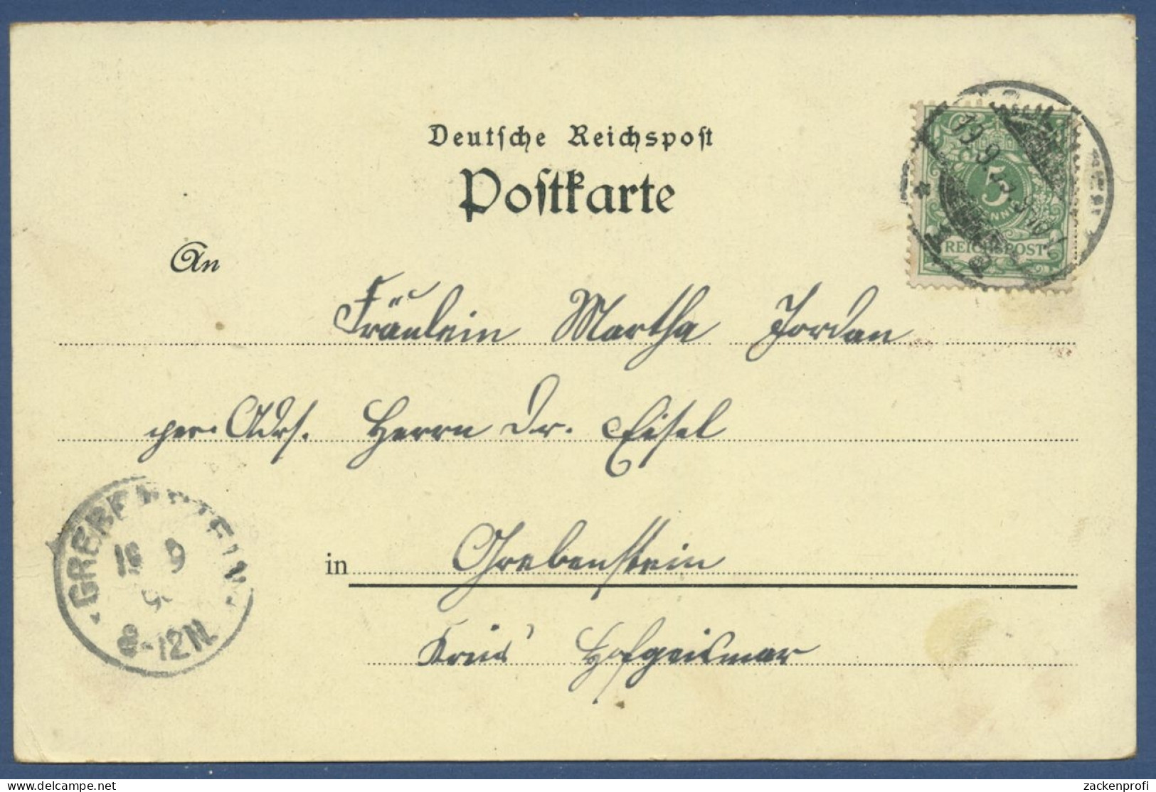 Gruss Aus Solingen Postgebäude Kirche Gesamtansicht, Gelaufen 1899 (AK1283) - Solingen