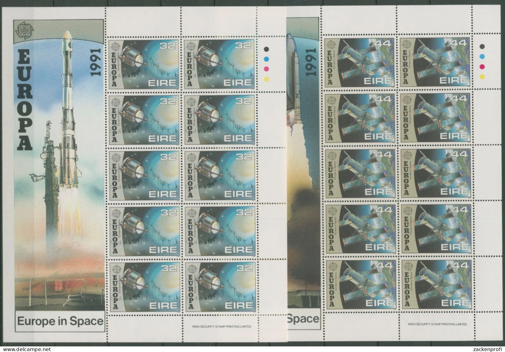 Irland 1991 Europa CEPT Weltraumfahrt Kleinbogen 759/60 K Postfrisch (C16439) - Blocks & Kleinbögen