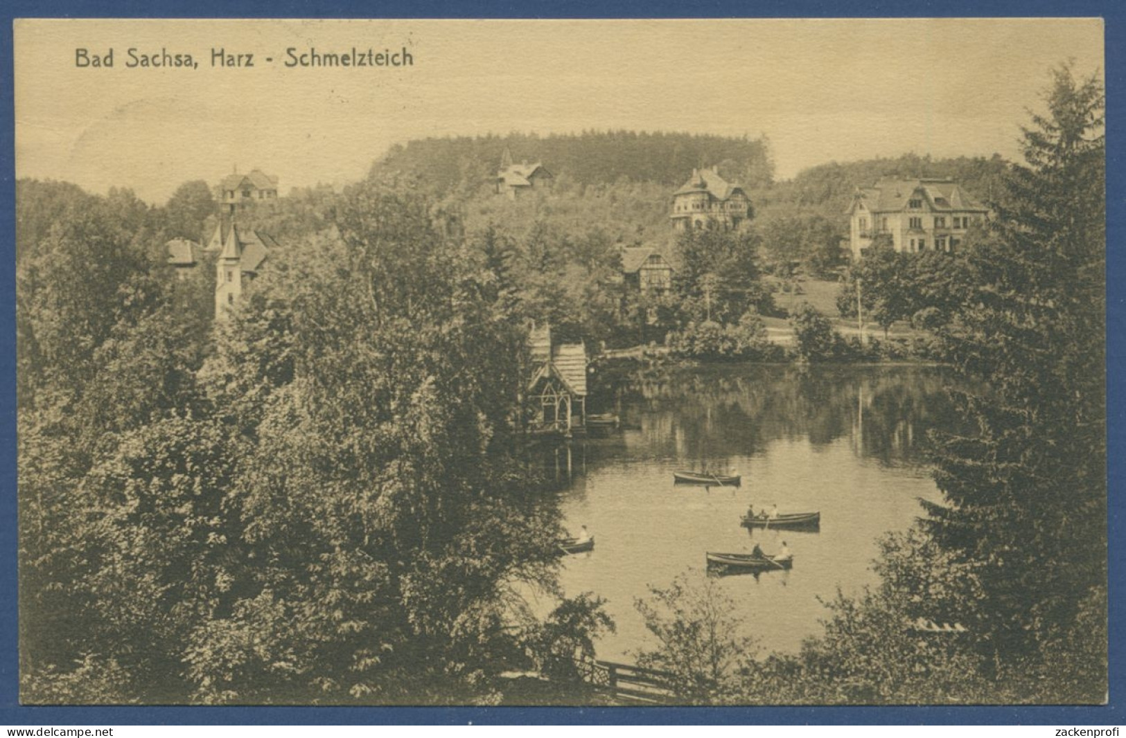 Bad Sachsa Schmelzteich Boote, Gelaufen 1917 (AK1305) - Bad Sachsa