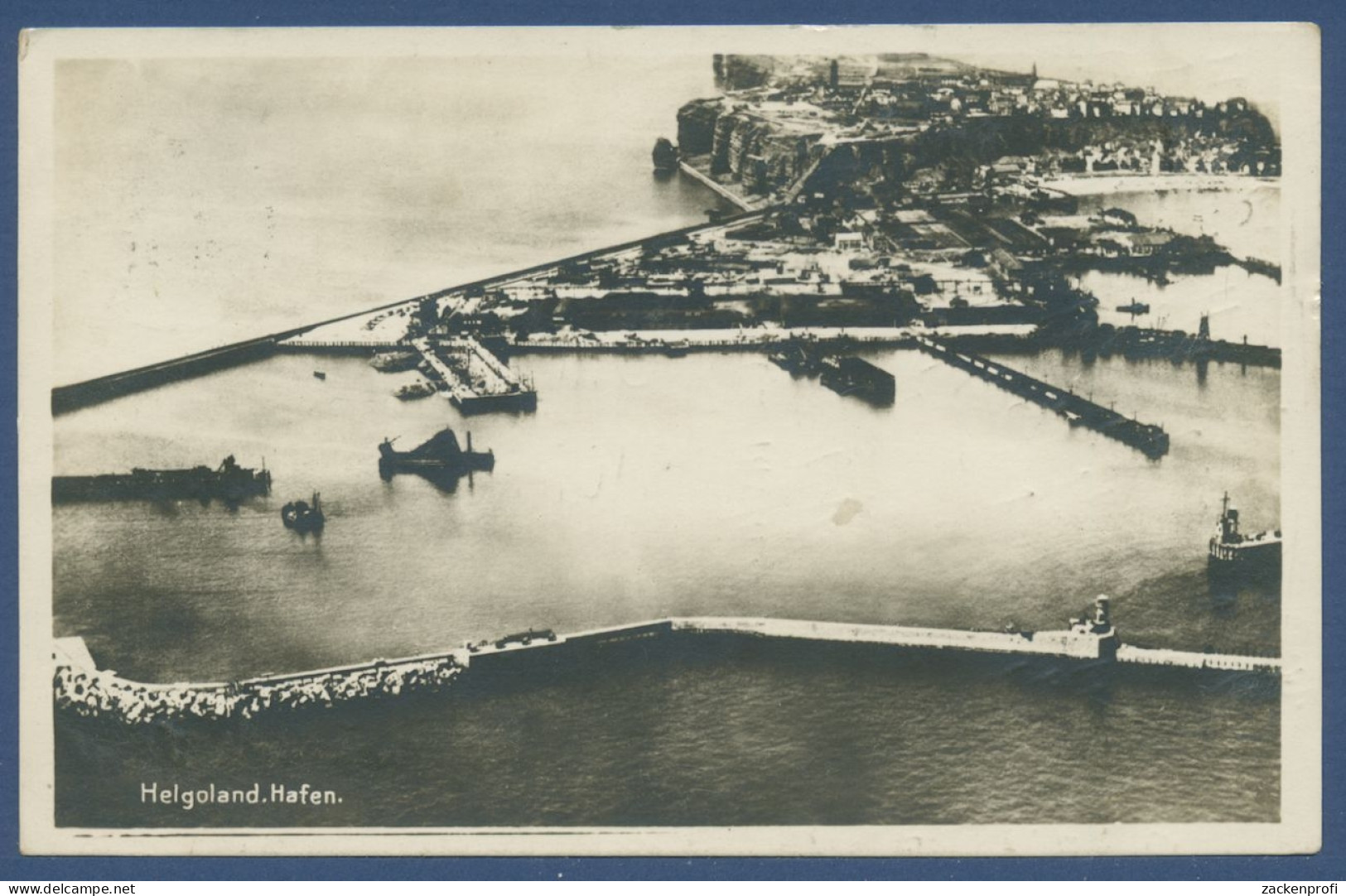 Helgoland Hafen Luftbild, Gelaufen 1931 (AK1303) - Helgoland