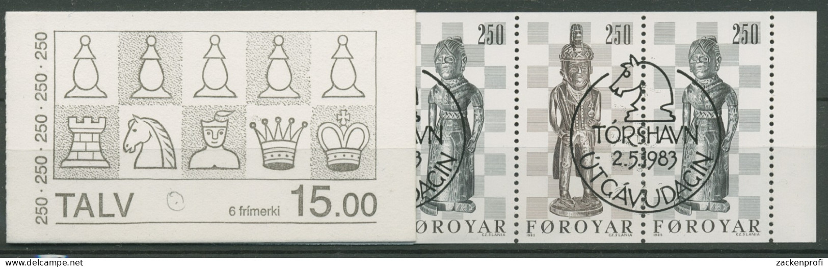 Färöer 1983 Schachfiguren Markenheftchen MH 1 Gestempelt (C17826) - Islas Faeroes