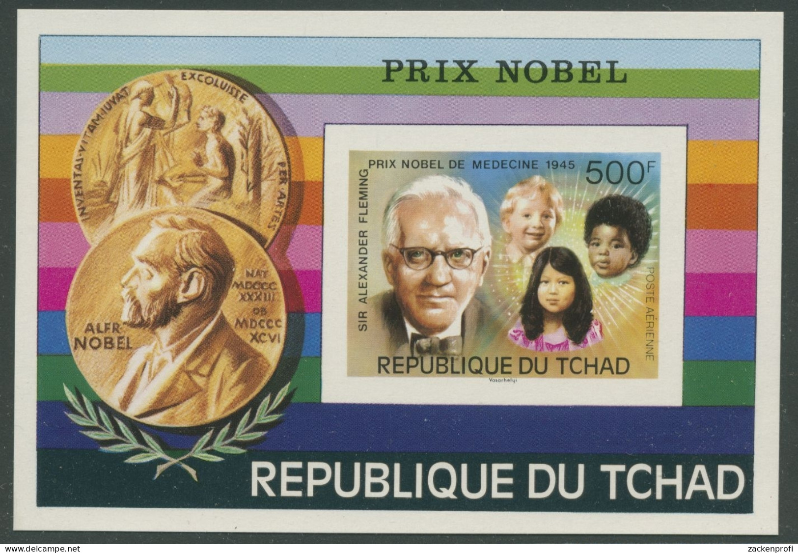 Tschad 1976 Nobelpreis Medizin Alexander Fleming Block 67 B Postfrisch (C28068) - Chad (1960-...)