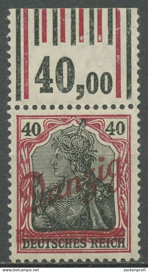 Danzig 1920 Sog. Kleiner Innendienst Walze Oberrand 38 B WOR Postfrisch - Mint