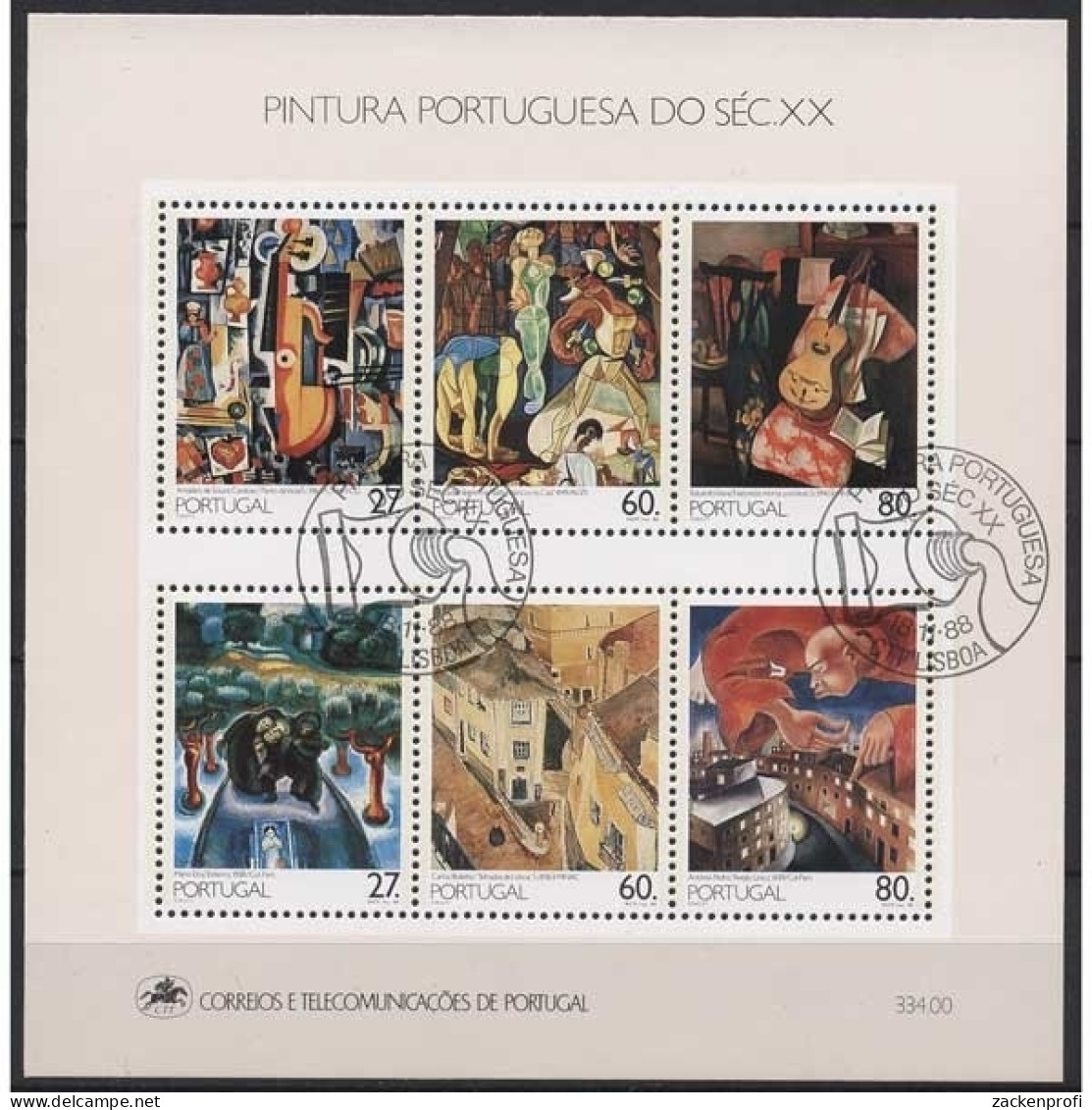 Portugal 1988 Gemälde Im 20. Jh. Block 62 Gestempelt (C91097) - Blocs-feuillets