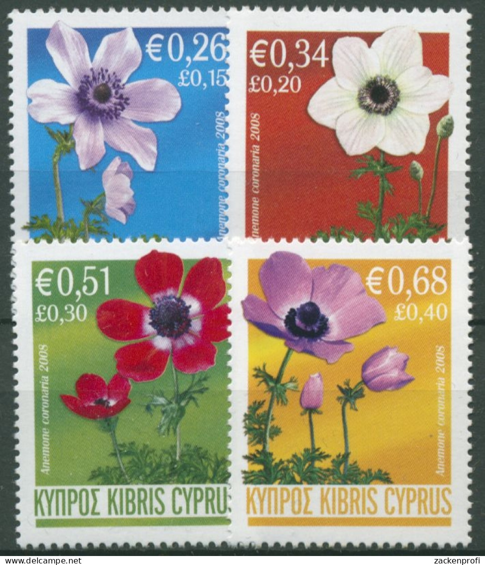 Zypern 2008 Pflanzen: Anemonen 1121/24 Postfrisch - Unused Stamps