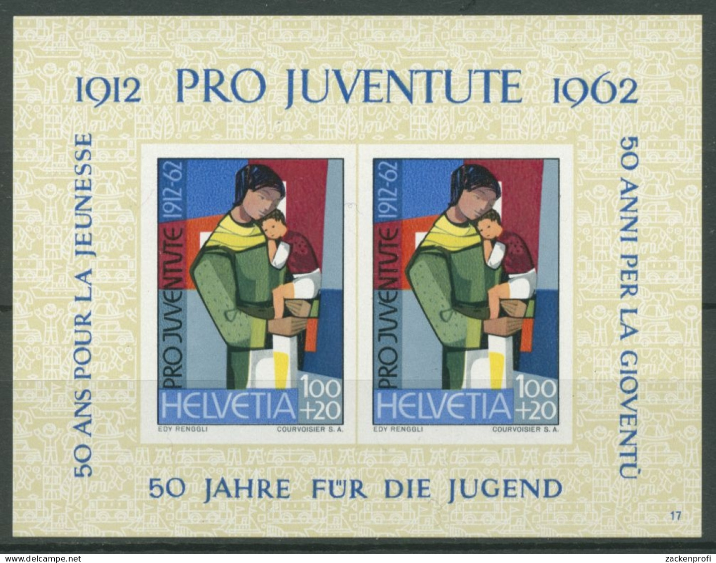 Schweiz 1962 50 J. Stiftung Pro Juventute Block 18 Postfrisch (C28210) - Blokken