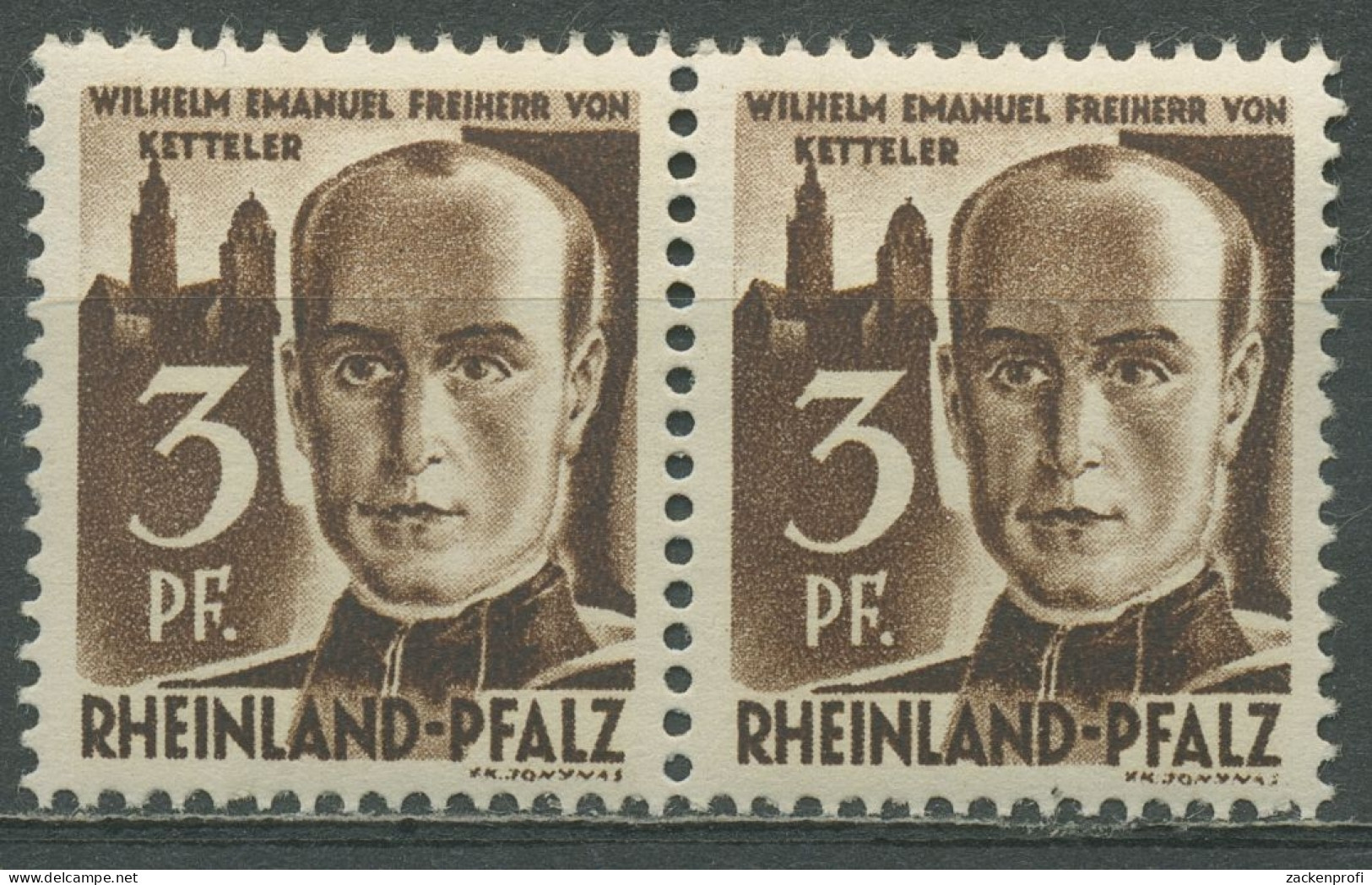 Französische Zone: Rheinland-Pfalz 1947 Typenpaar 2 Yv I + II Postfrisch - Rhine-Palatinate