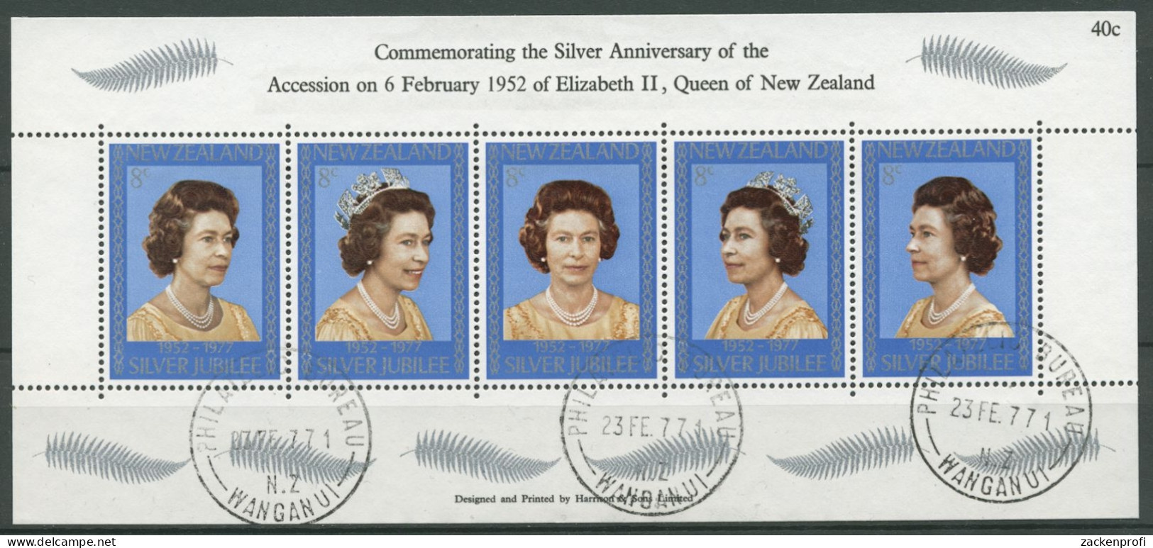 Neuseeland 1977 Regierungsjubiläum Königin Elisabeth Block 3 Gestempelt (C25620) - Hojas Bloque