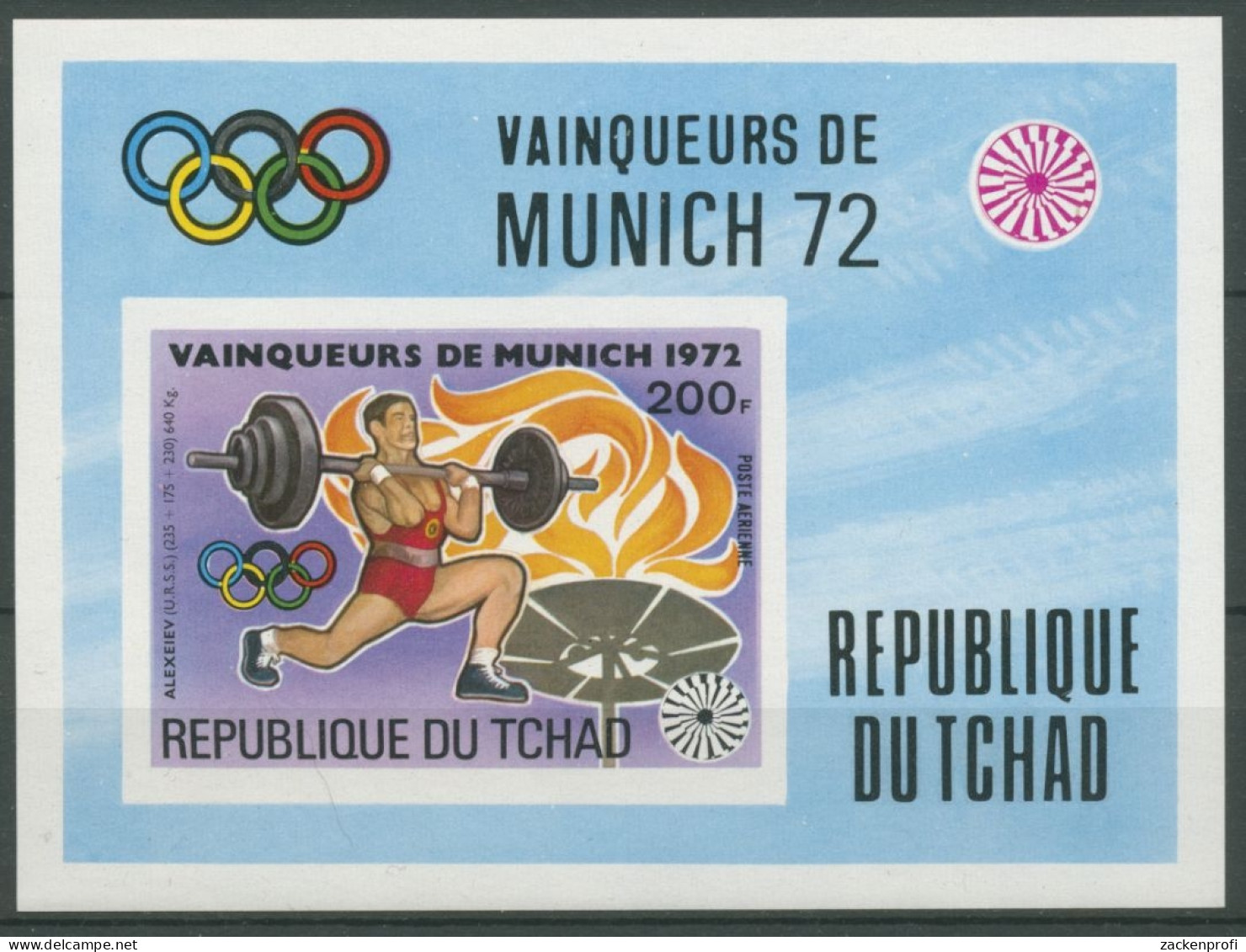 Tschad 1972 Olympiasieger München Alexejew Block 55 B Postfrisch (C28059) - Tchad (1960-...)