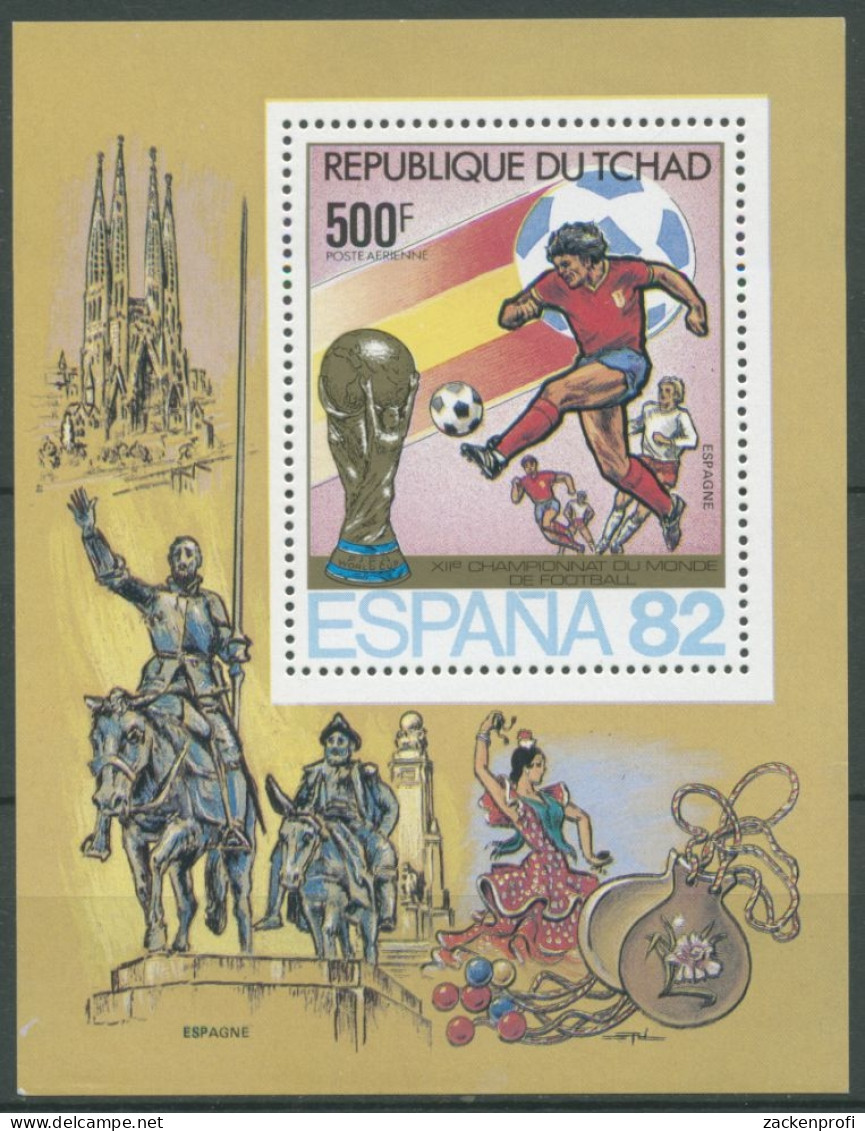 Tschad 1982 Fußball-WM In Spanien Block 80 A Postfrisch (C28069) - Tchad (1960-...)