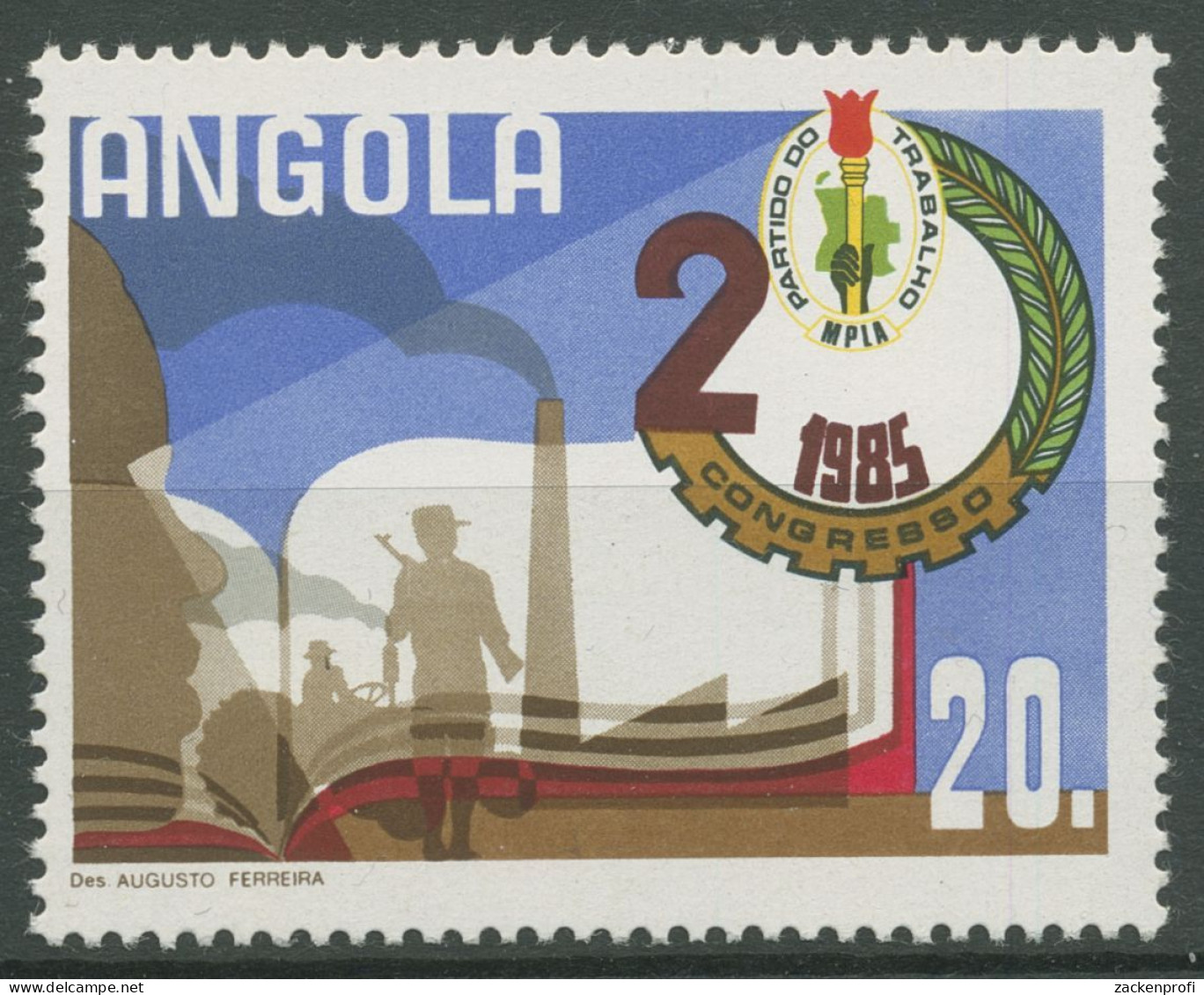 Angola 1985 2. Kongress Der MPLA Landwirt Soldat 734 Postfrisch - Angola