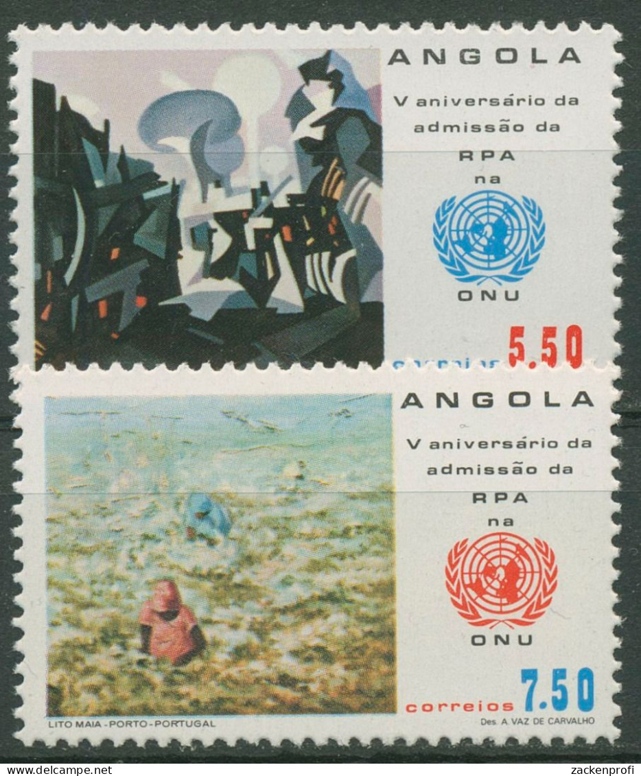 Angola 1982 5 J. Mitgliedschaft In Den Vereinten Nationen UNO 670/71 Postfrisch - Angola