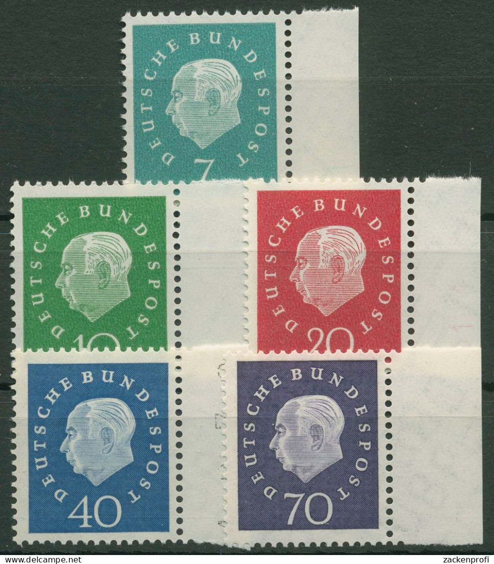 Bund 1959 Heuss Medaillon Bogenmarken 302/06 Rand Rechts Postfrisch - Nuovi