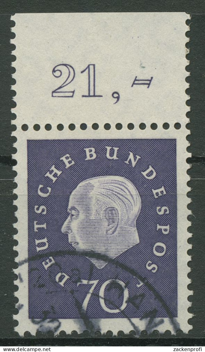 Bund 1959 Heuss Medaillon Bogenmarken Oberrand 306 OR Gestempelt - Usati