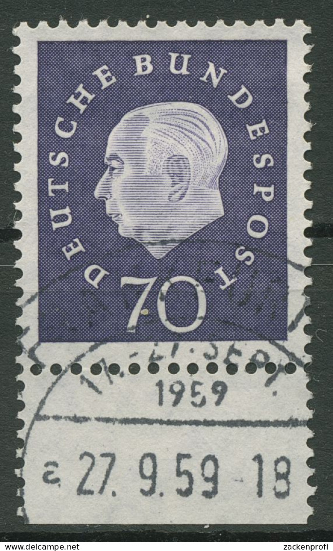 Bund 1959 Heuss Medaillon Bogenmarken Unterrand 306 UR Gestempelt - Used Stamps