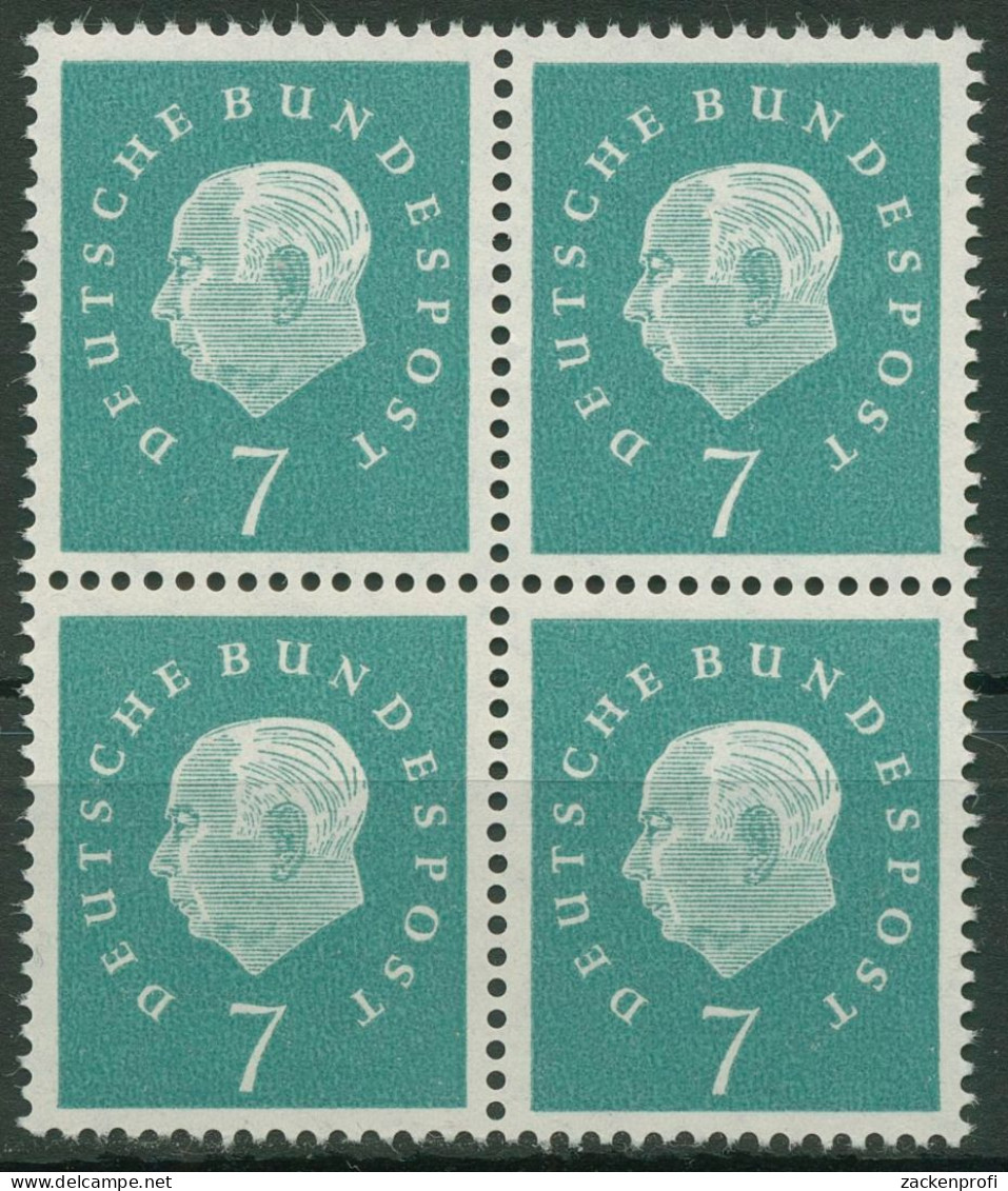 Bund 1959 Heuss Medaillon Bogenmarken 302 4er-Block Postfrisch - Unused Stamps